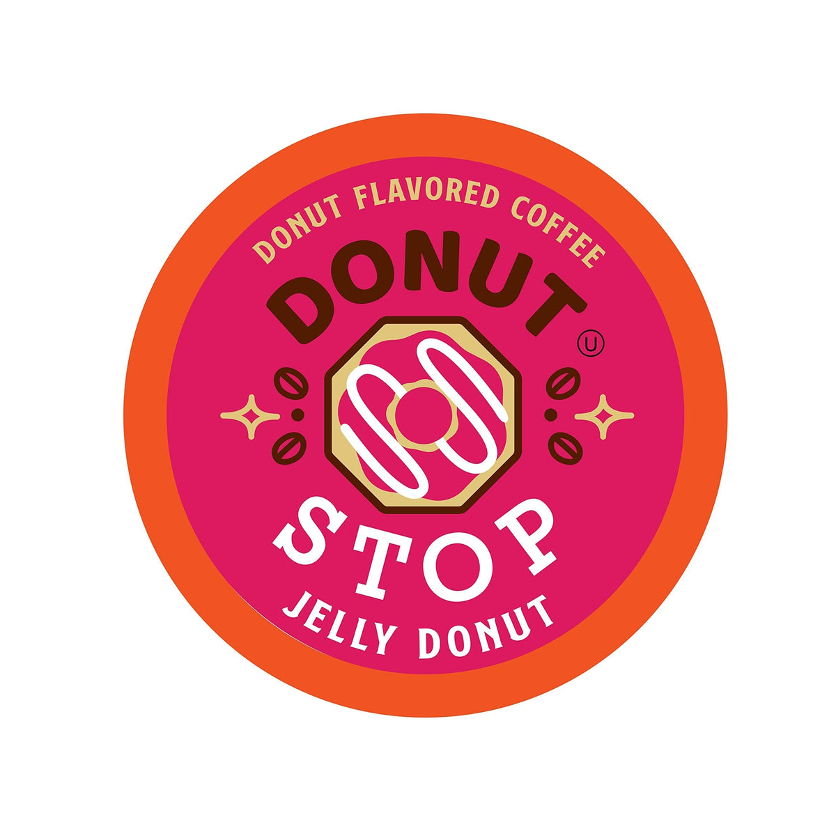 Donut Stop Jelly Donut Flavored Pods – Raspberry Filling, 40 Count, 2.0 K-Cup Compatible