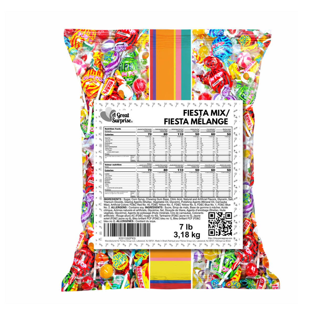 Dooboe Cinco De Mayo Candies – 7 lb Pinata Candy Mix (Approx. 385 Pieces) – Individually Wrapped Bulk for Parties & Fiesta Celebrations