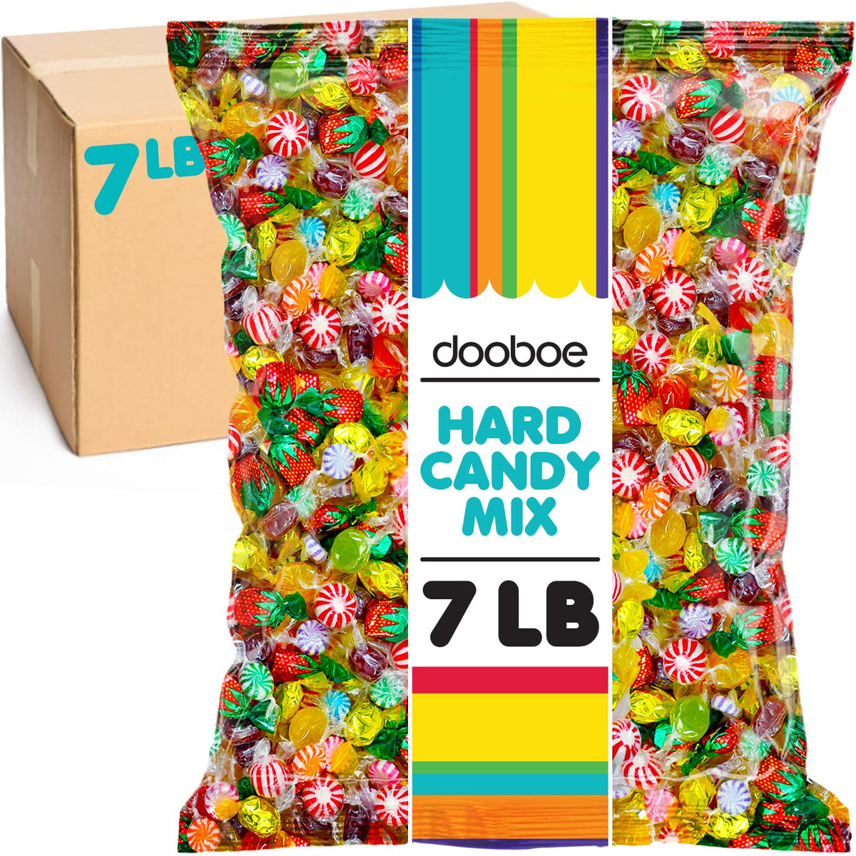 Dooboe Hard Candy Mix – 7 lb Bulk Assorted Candies (520+ Pieces) – Individually Wrapped