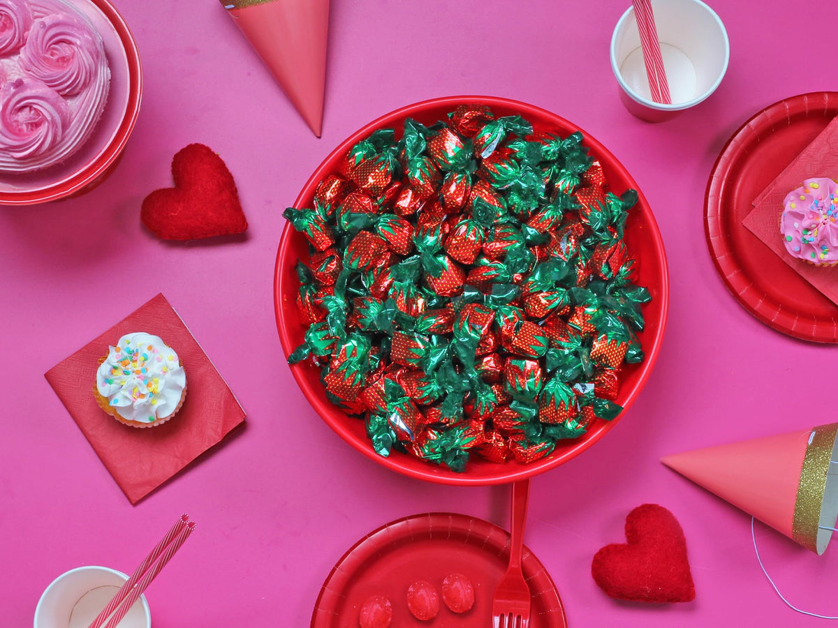Dooboe Strawberry Hard Candy – 6 lb Bulk, Strawberry-Filled Bon Bons, Individually Wrapped
