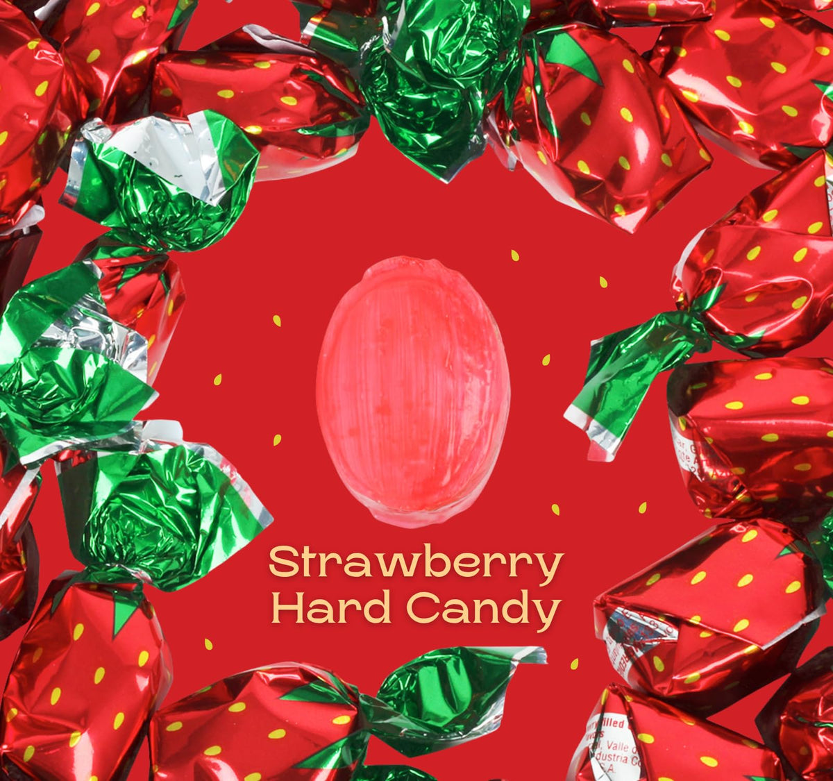Dooboe Strawberry Hard Candy – 6 lb Bulk, Strawberry-Filled Bon Bons, Individually Wrapped