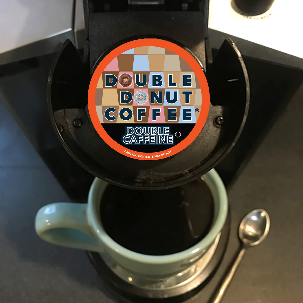 Double Donut Coffee 2x Caffeine Pods – Extra Strong Keurig Dark Roast, 48 Count