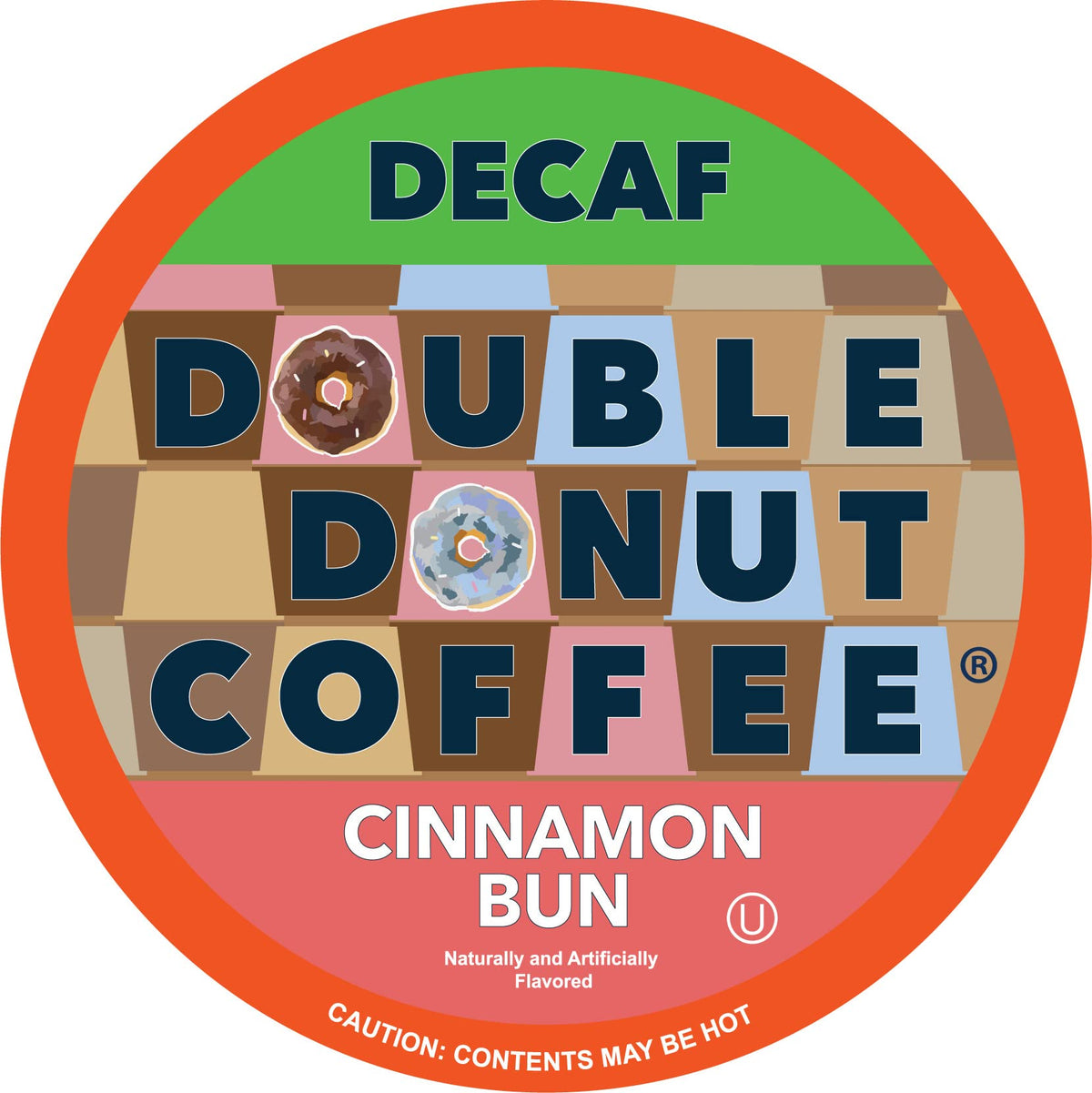 Double Donut Coffee Decaf Cinnamon Bun Pods | 80-Count Keurig K-Cups, Recyclable & Kosher