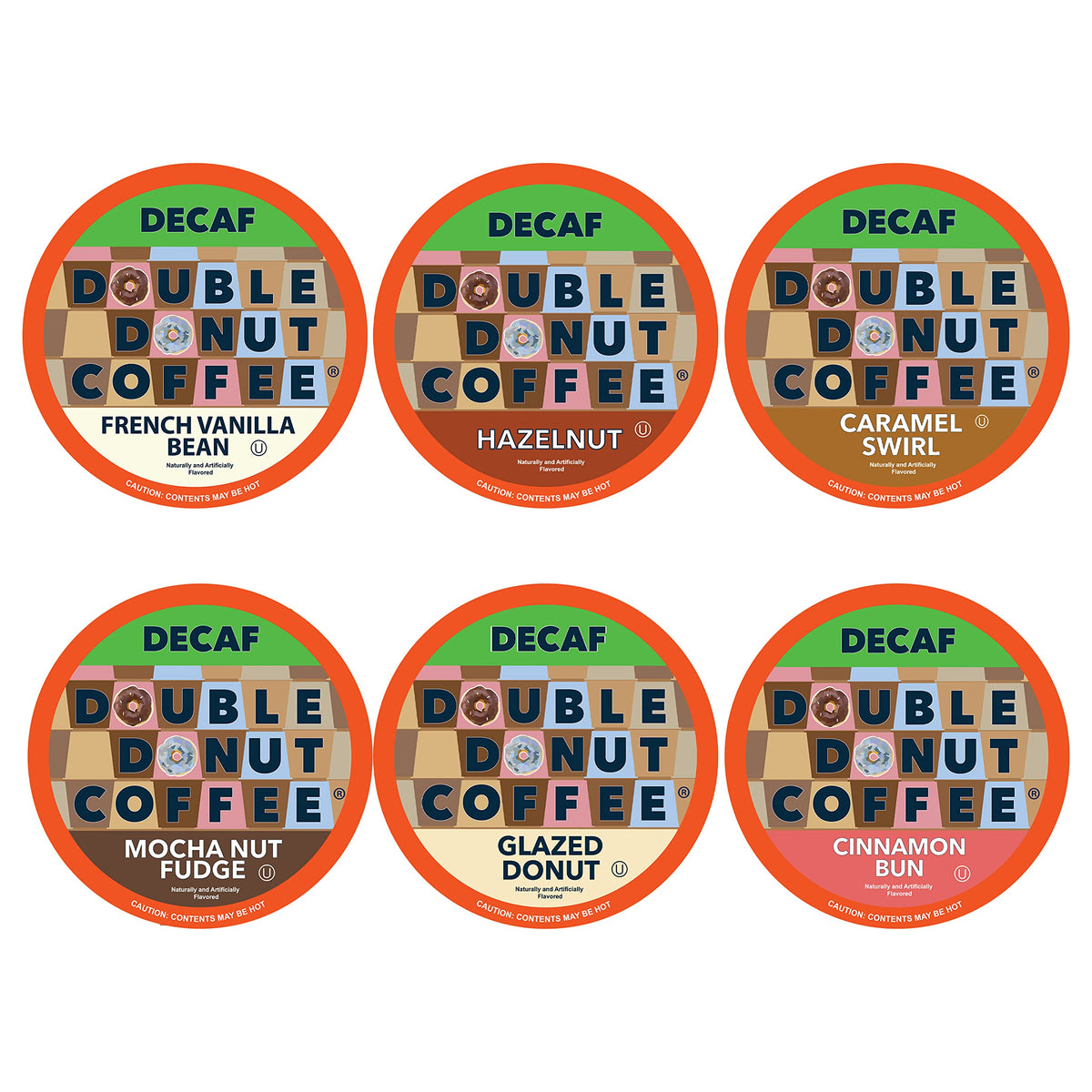 Double Donut Coffee Decaf Flavored Variety Pack - 72 Keurig K-Cups