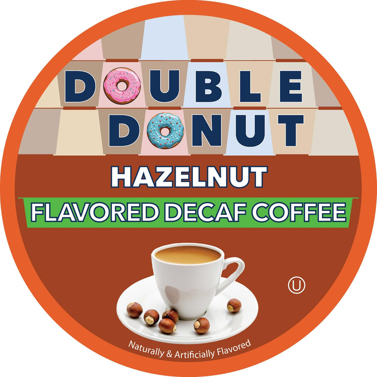 Double Donut Coffee Flavored Decaf Hazelnut K-Cups – Medium Roast, 80-Count Pack