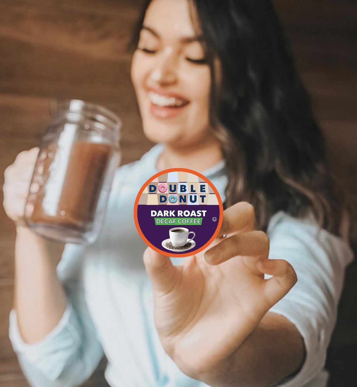 Double Donut Coffee Decaf Dark Roast Pods — Extra Bold, Keurig-Compatible, 80 Count