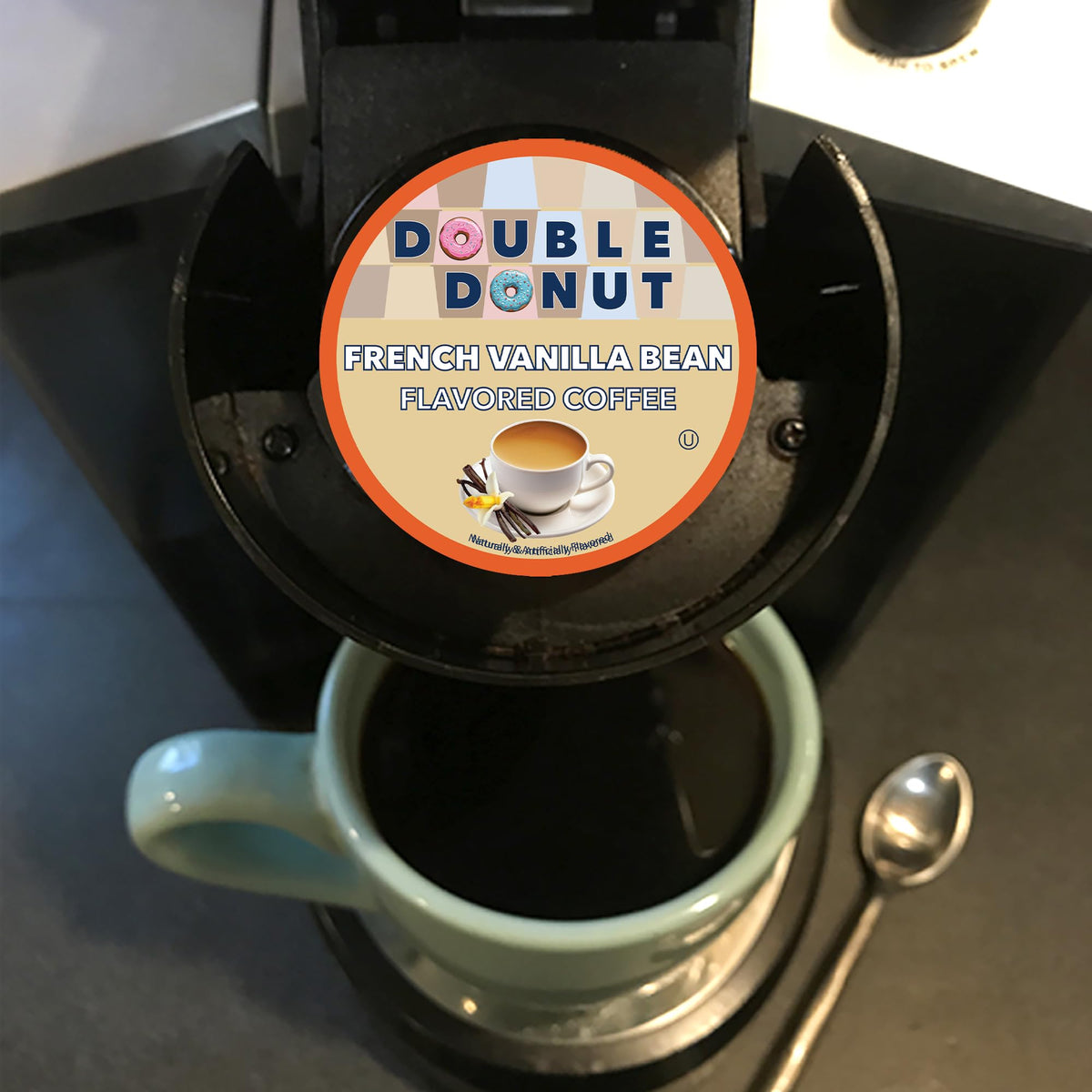 Double Donut Coffee Vanilla Bean K-Cup Pods – Medium Roast, 72 Count