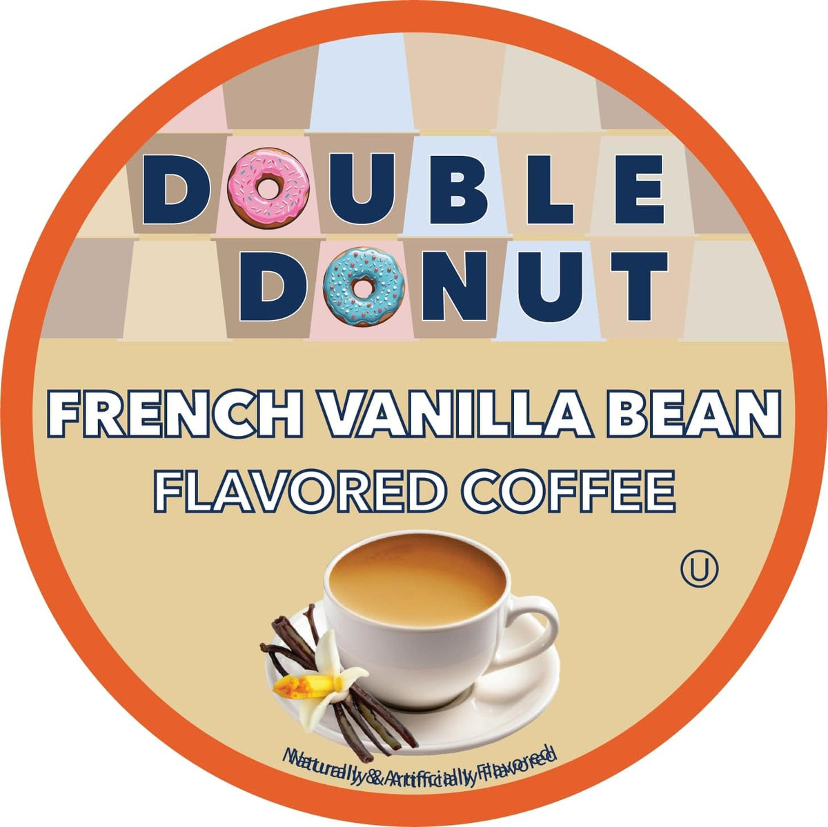Double Donut Coffee Vanilla Bean K-Cup Pods – Medium Roast, 72 Count