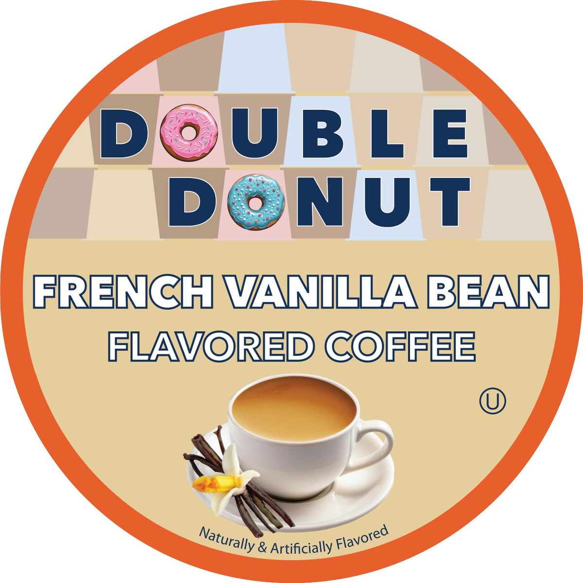Double Donut French Vanilla Medium Roast K-Cup Pods – 80 Count