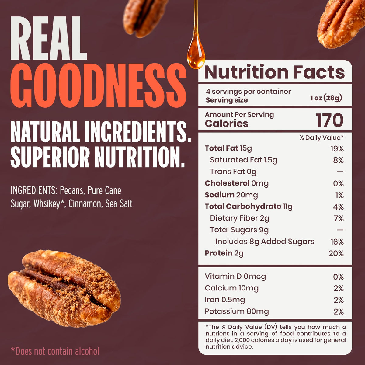 Double Neat Bourbon Flavored Snacks Variety Pack — 3-Pack Gift Box, 10 oz