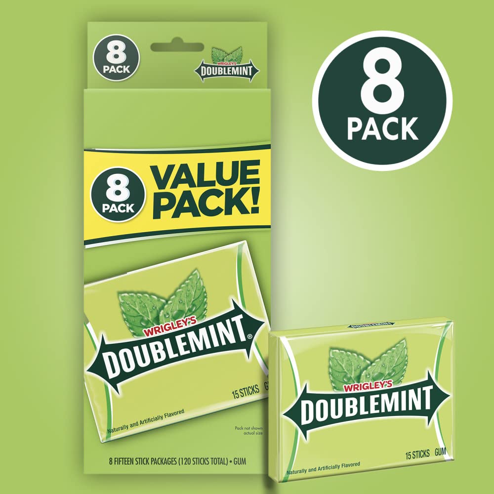 Doublemint Chewing Gum – 6 Value Packs (48 Packs Total) | Fresh Mint