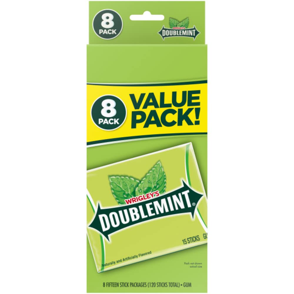 Doublemint Chewing Gum – 6 Value Packs (48 Packs Total) | Fresh Mint
