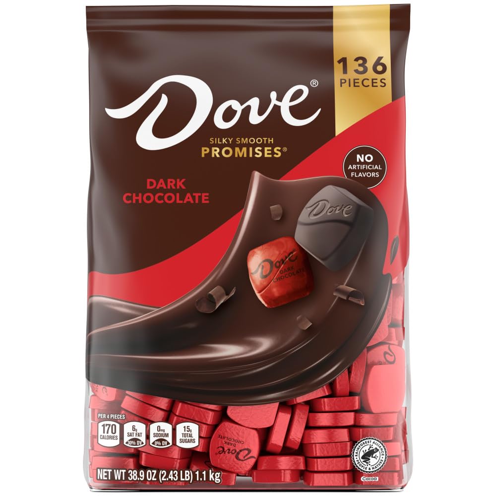 Dove Promises Dark Chocolate Mother's Day Candy Variety Bag – 38.9 oz, 136 Count Bulk