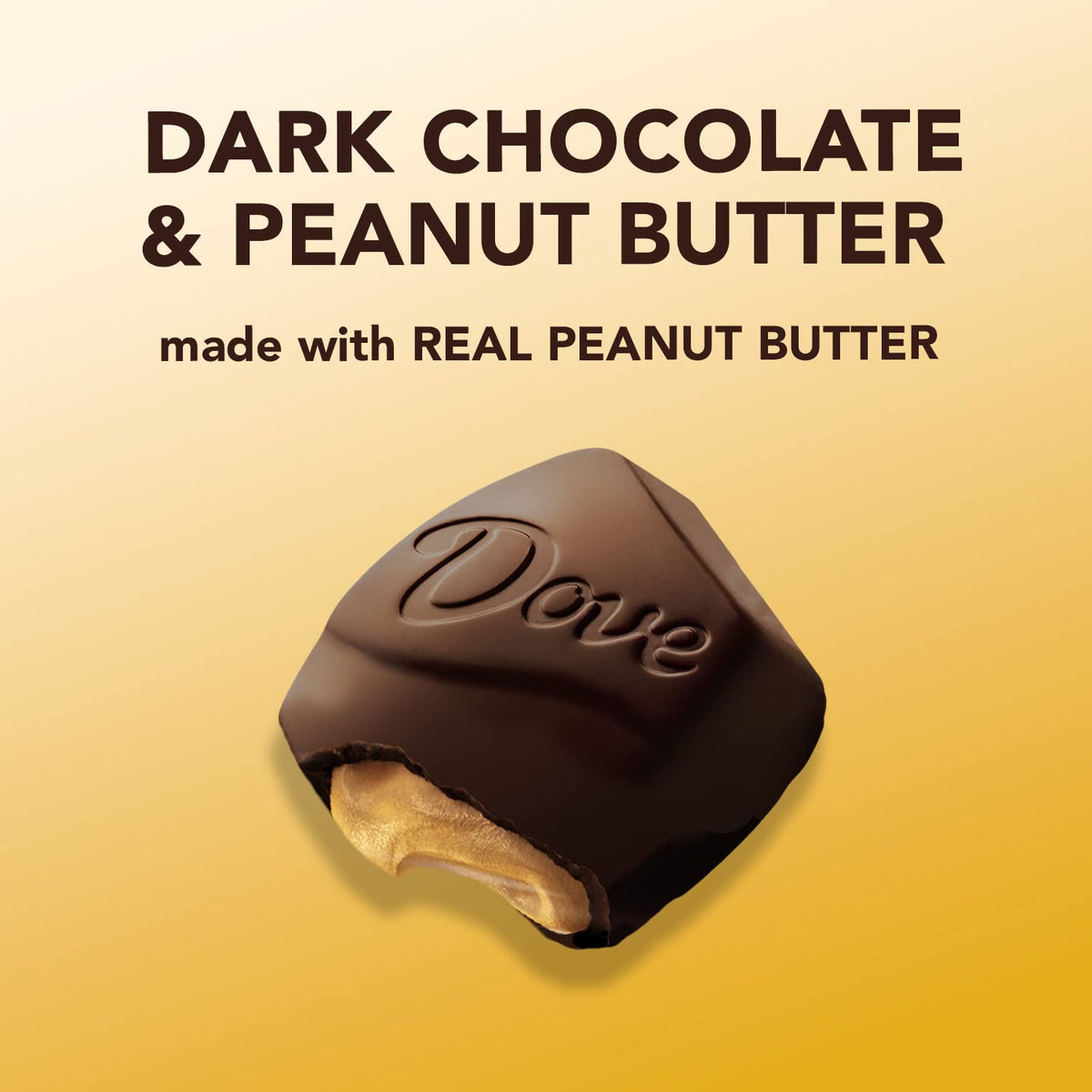 Dove Promises Dark Chocolate Peanut Butter Candies — Large Squares, 20-Pack Bulk