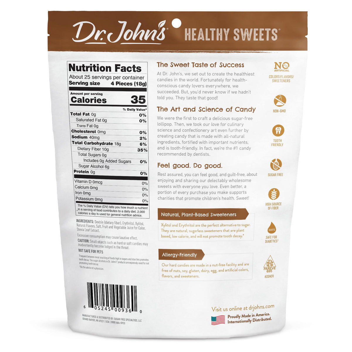 Dr. John’s Sugar Free Candy – Butterscotch Hard Candy, Zero Sugar, Keto Friendly, Vegan, Gluten Free | 100 Count