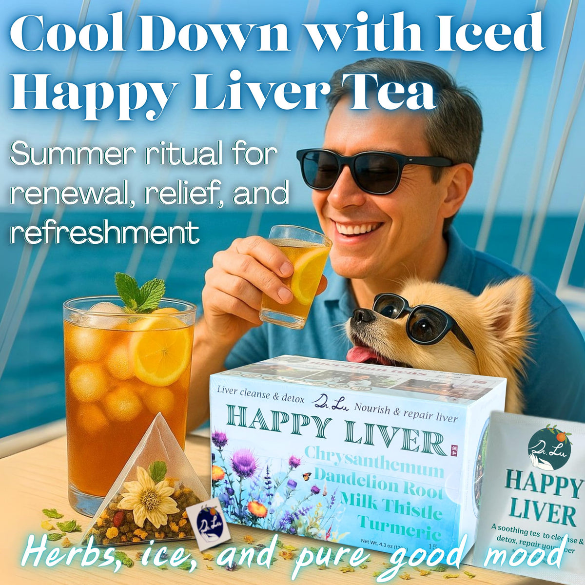 Dr. Lu’s Happy Liver Tea – 100% Natural Liver Support Herbal Blend (11 Herbs)