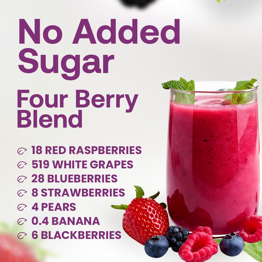 Dr. Smoothie 100% Crushed Four Berry Blend – No Added Sugar, Vegan, 46 oz