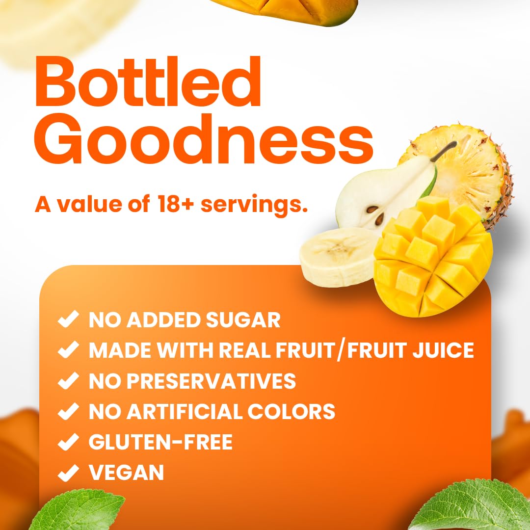 Dr. Smoothie 100% Crushed Mango – No Added Sugar, Real Fruit Juice, Vegan | 46 oz Bottle