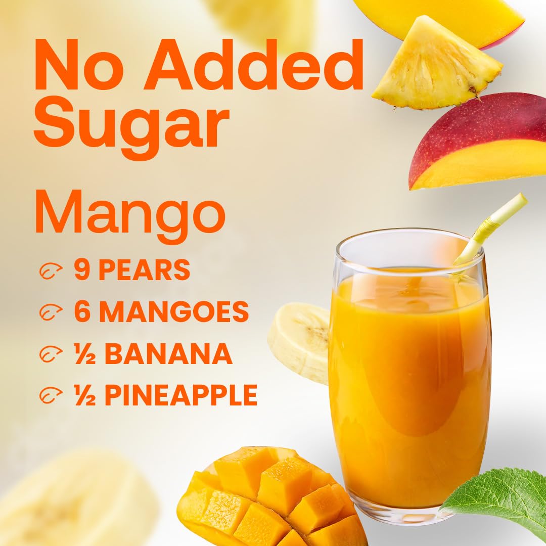 Dr. Smoothie 100% Crushed Mango – No Added Sugar, Real Fruit Juice, Vegan | 46 oz Bottle