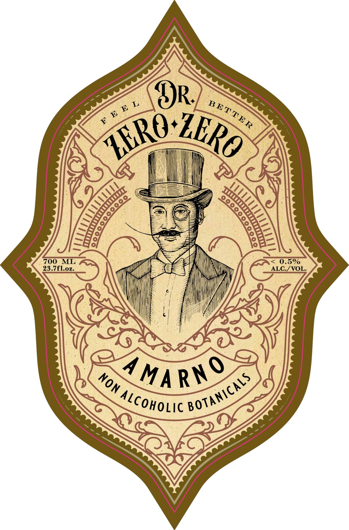 Dr Zero Zero AmarNo – Award-Winning Non-Alcoholic Amaro, After-Dinner Digestif, 700ml