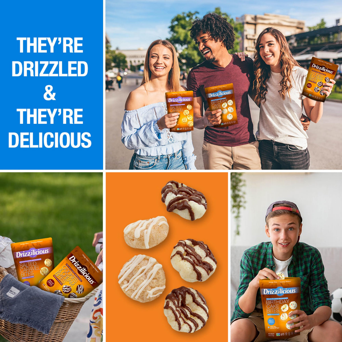 Drizzilicious Mini Flavored Rice Cakes – S'mores & Cinnamon Swirl, Gluten Free, Vegan, 90 Calories