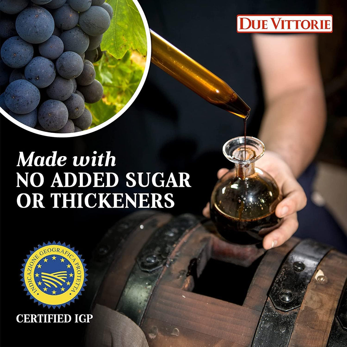 Due Vittorie Oro Gold Barrel-Aged Balsamic Vinegar IGP – 2-Pack with Pourer