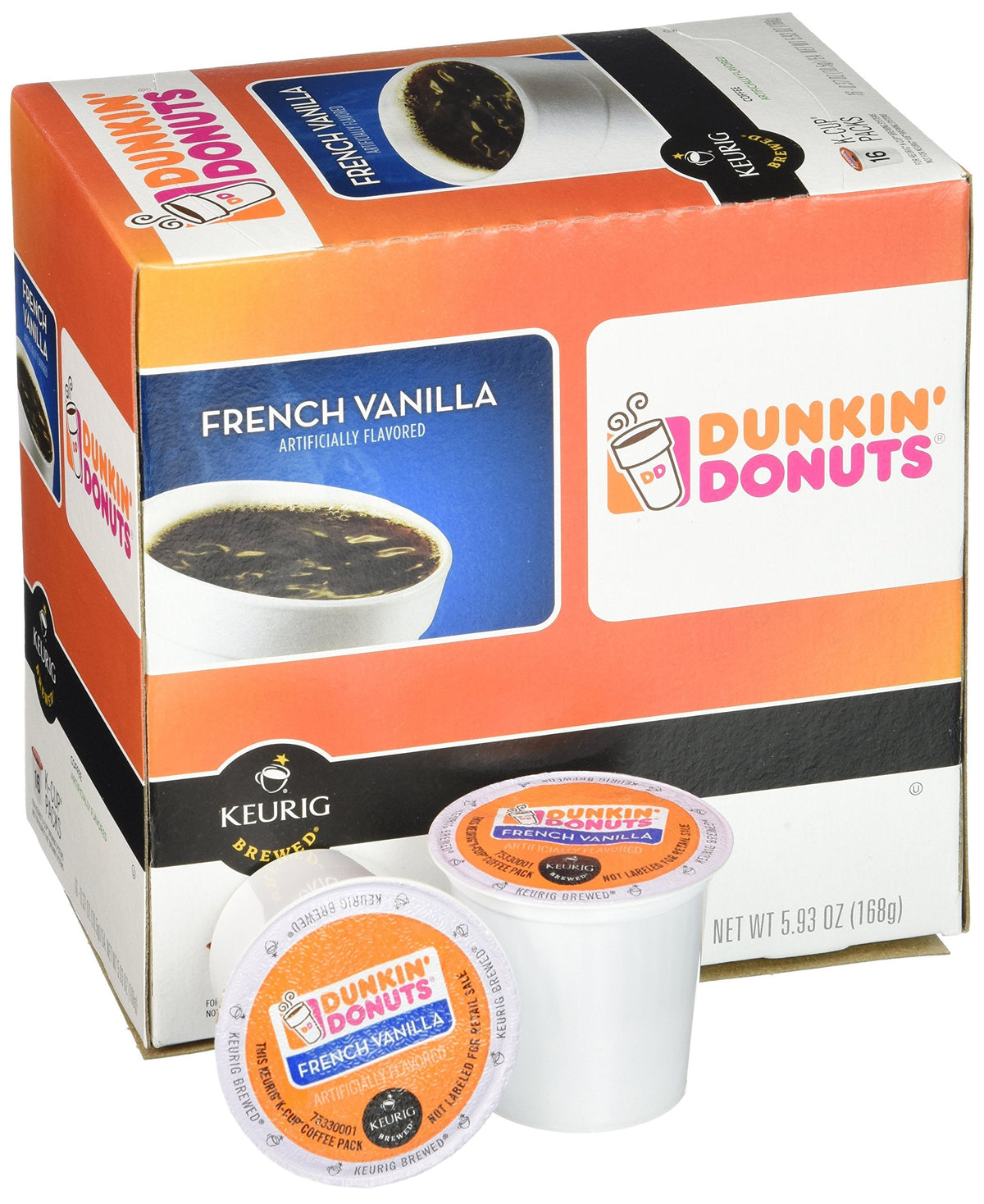 Dunkin' Donuts French Vanilla Flavored Coffee K-Cups for Keurig K-Cup Brewers - 32 Pack (Packaging May Vary)