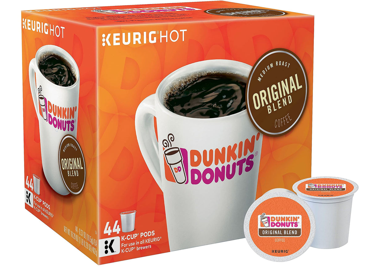 Dunkin' Donuts Original Blend K-Cup Pods – Medium Roast, 44-Count Box (006933)