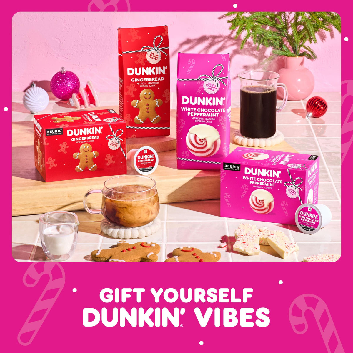 Dunkin White Chocolate Peppermint K-Cup Pods – 60-Count Limited Edition Holiday Coffee