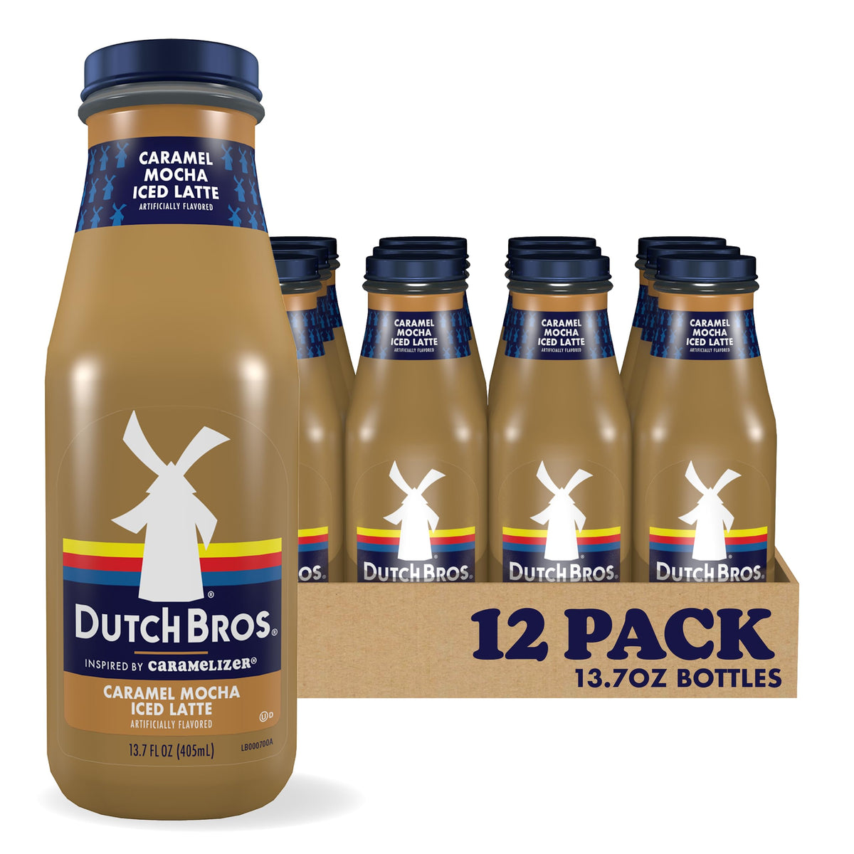 Dutch Bros Caramel Mocha Iced Latte Inspired by Caramelizer, 12-13.7 Fl Oz Bottles