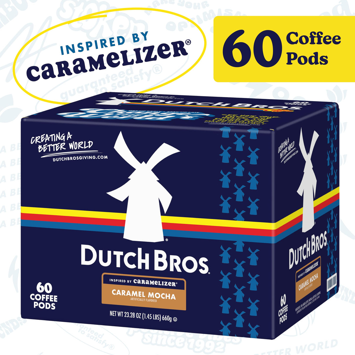 Dutch Bros Caramel Mocha Flavored Coffee Pods Inspired by Caramelizer®, 60-Count, Medium Roast, Keurig K-Cup Compatible