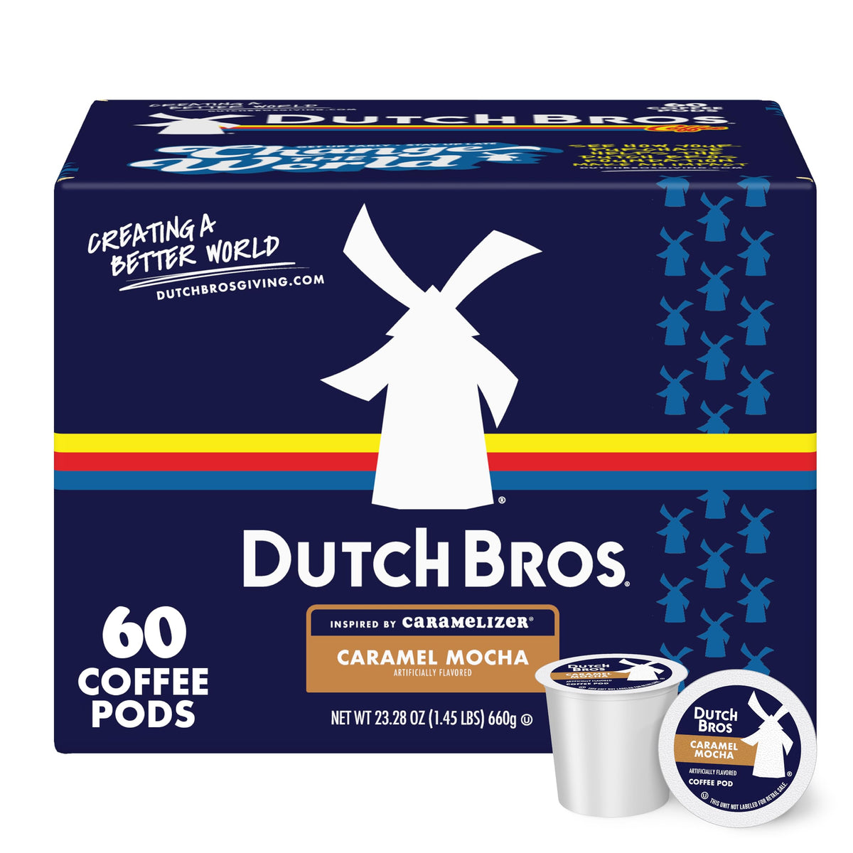 Dutch Bros Caramel Mocha Flavored Coffee Pods Inspired by Caramelizer®, 60-Count, Medium Roast, Keurig K-Cup Compatible