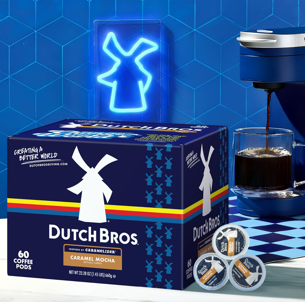 Dutch Bros Caramel Mocha Flavored Coffee Pods Inspired by Caramelizer®, 60-Count, Medium Roast, Keurig K-Cup Compatible