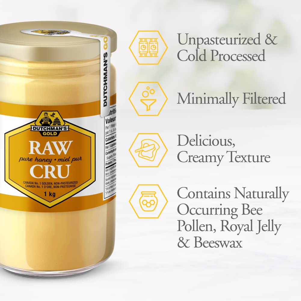 Dutchman's Gold Raw Honey 6.6 lbs – Unfiltered, Non-Pasteurized, Kosher
