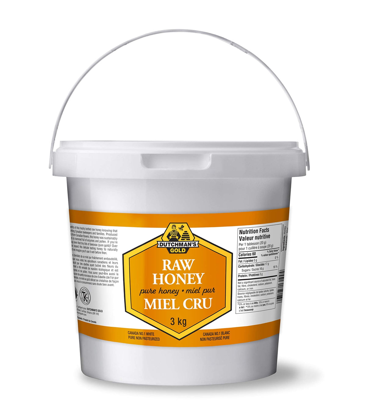 Dutchman's Gold Raw Honey 6.6 lbs – Unfiltered, Non-Pasteurized, Kosher