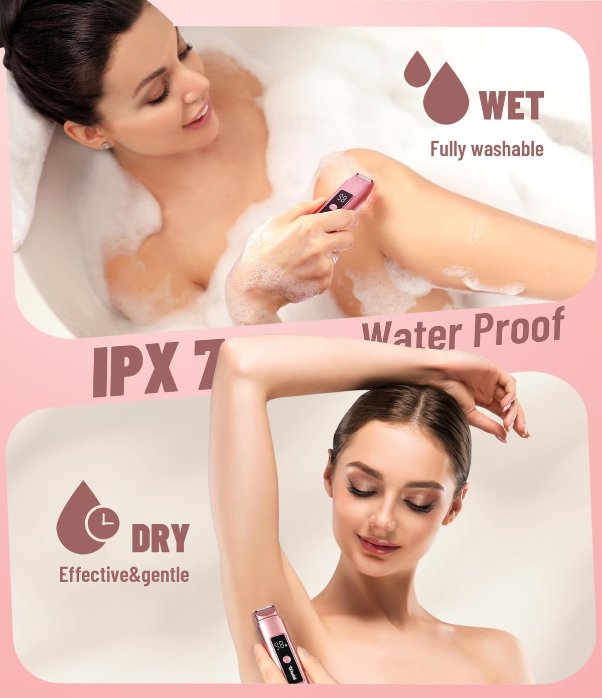 Dynooper Electric Bikini Trimmer Women: IPX7 & Dual Head 0.5mm Blade