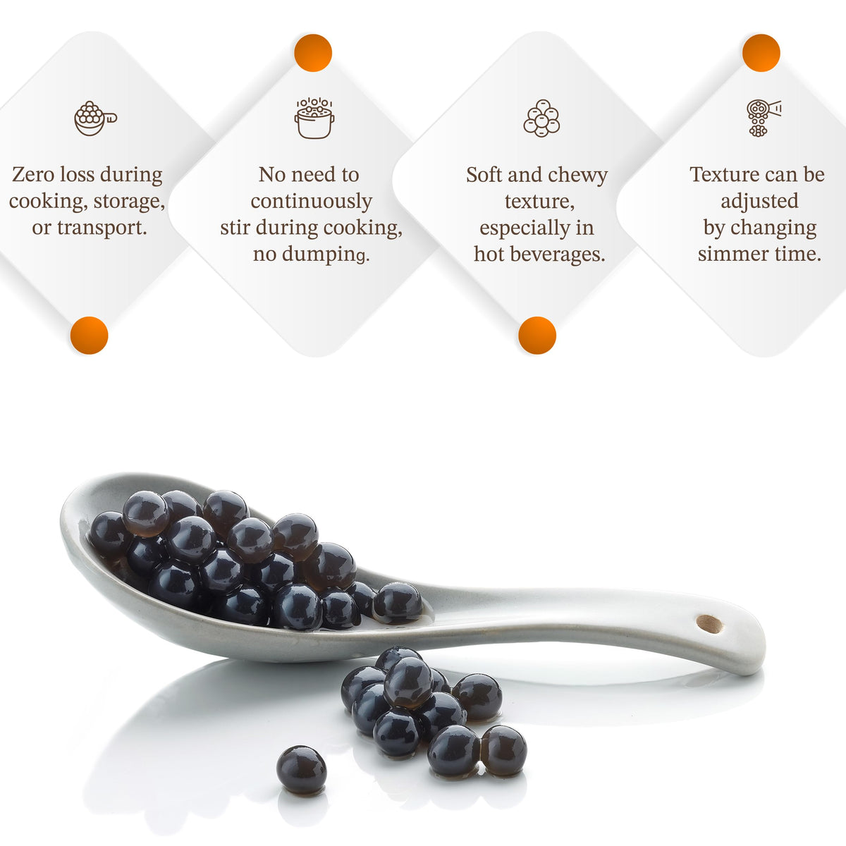 E-FA BRAND Black Tapioca Pearls (Boba) – Quick 3-Min Microwave Ready, Halal Certified, 6.6 lb