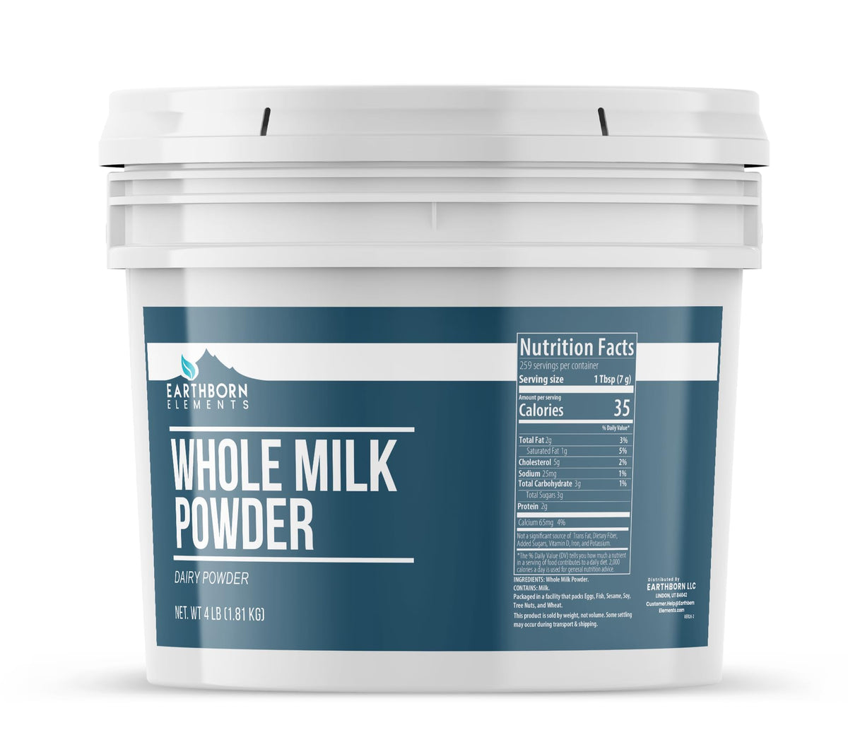 Earthborn Elements Whole Milk Powder 1 Gallon – Light Sweet Taste