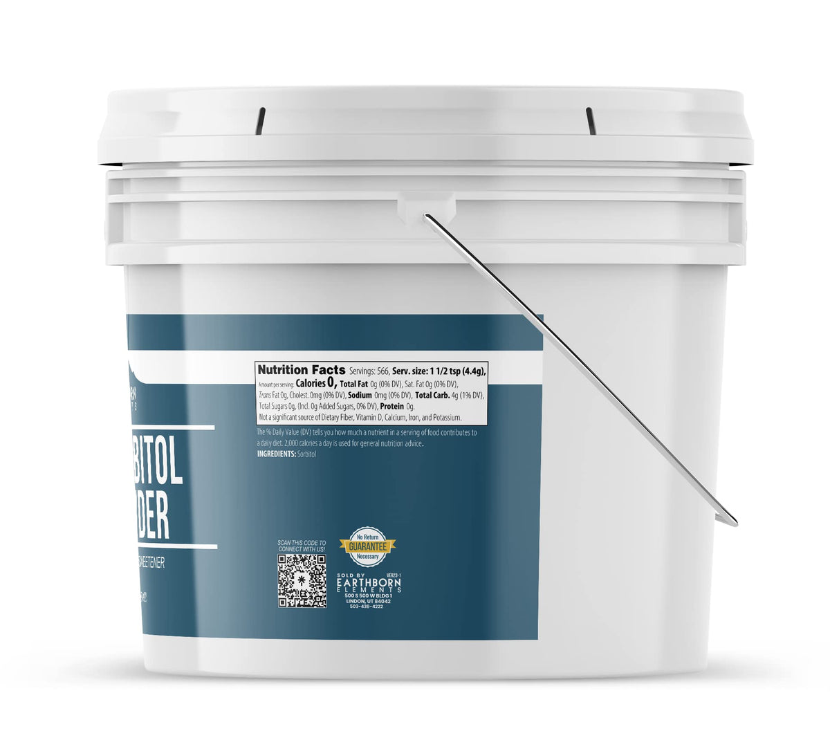 Earthborn Elements Sorbitol Powder — 1 Gallon Sugar Substitute, Low Calorie Sweetener & Thickening Agent