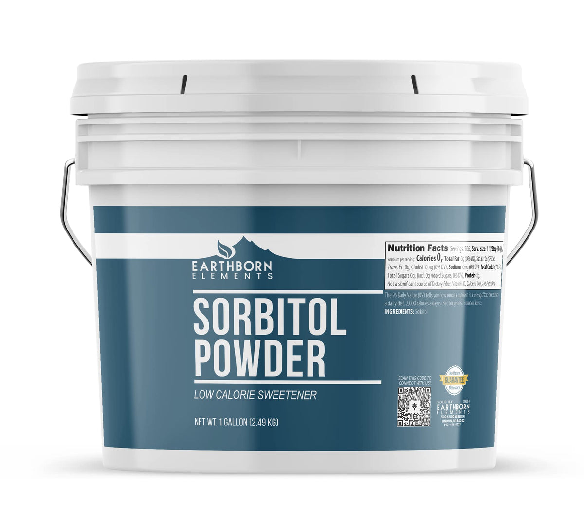 Earthborn Elements Sorbitol Powder — 1 Gallon Sugar Substitute, Low Calorie Sweetener & Thickening Agent