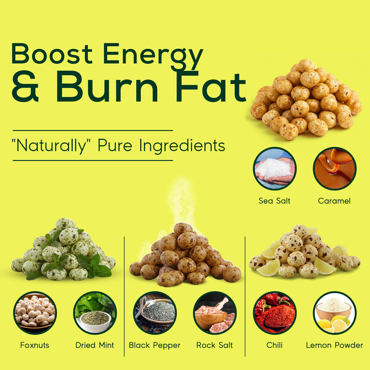 EatThis Superfood Roasted Foxnuts Variety Pack | 4 x 12 oz | Vegan, Gluten-Free, High Protein