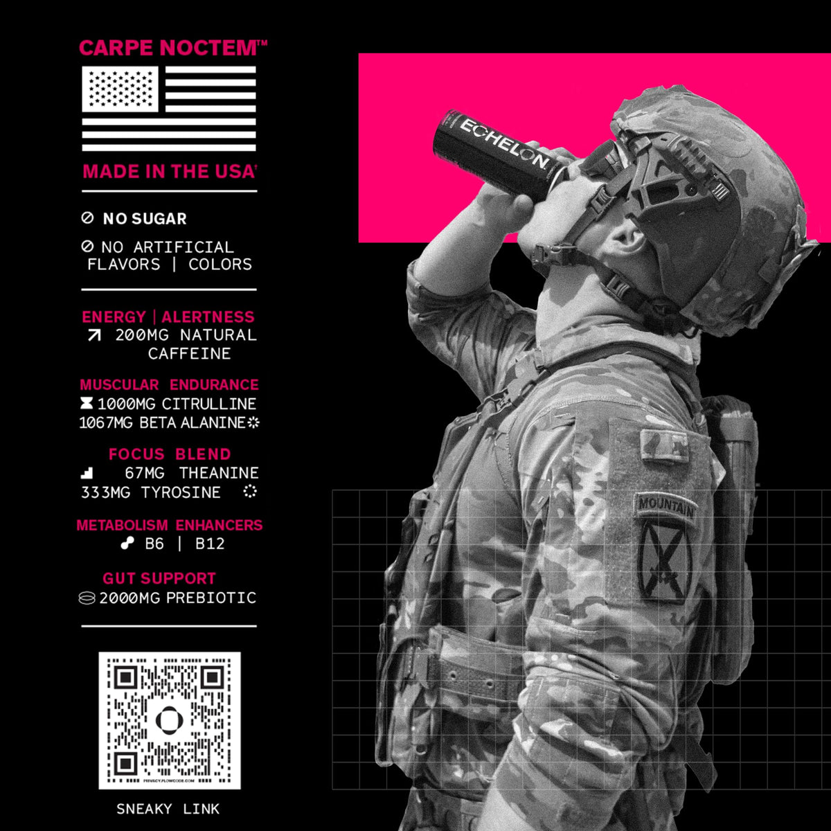 Echelon Razz Lemonade Performance Energy Drink – Zero Sugar, 200mg Caffeine, Endurance & Focus (12 Cans)