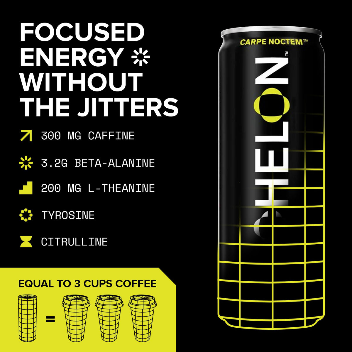 Echelon Pre-Workout Energy Drink – Yuzu Cayenne (12 Pack) | 300mg Caffeine, Focus & Endurance
