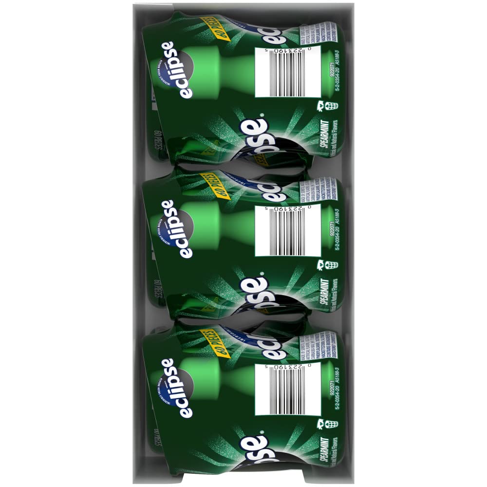 Eclipse Spearmint Sugar-Free Gum – 6-Pack, 60-Piece Bottles