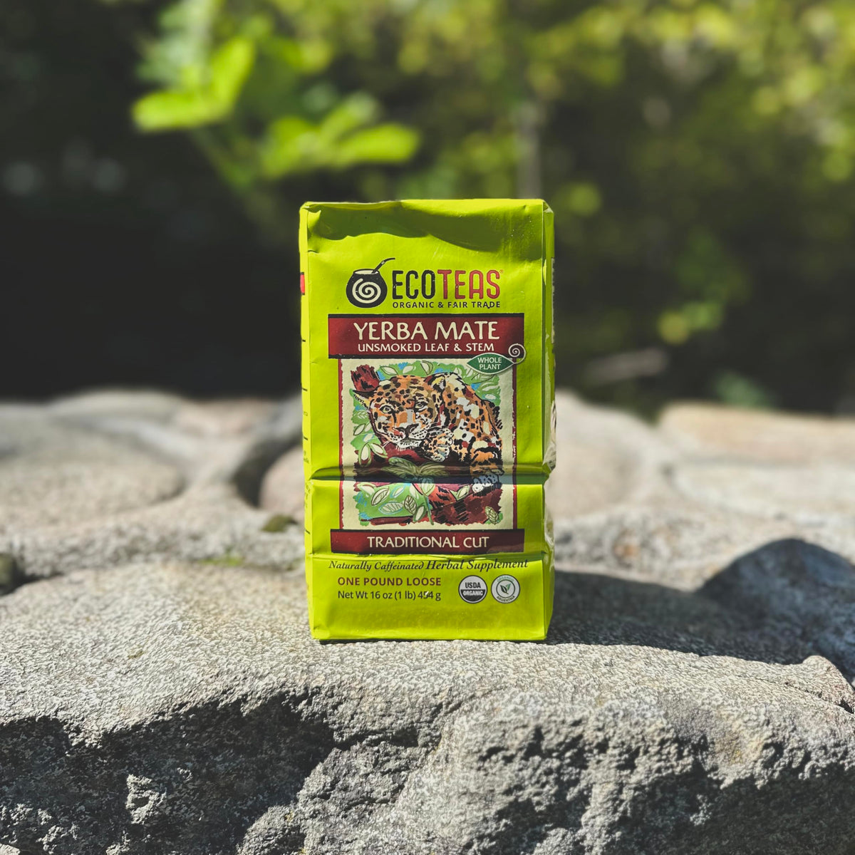 ECOTEAS Organic Yerba Mate Loose Leaf Tea – Unsmoked (Air-Dried) Traditional Cut, 1 lb (Pack of 2) – Argentina