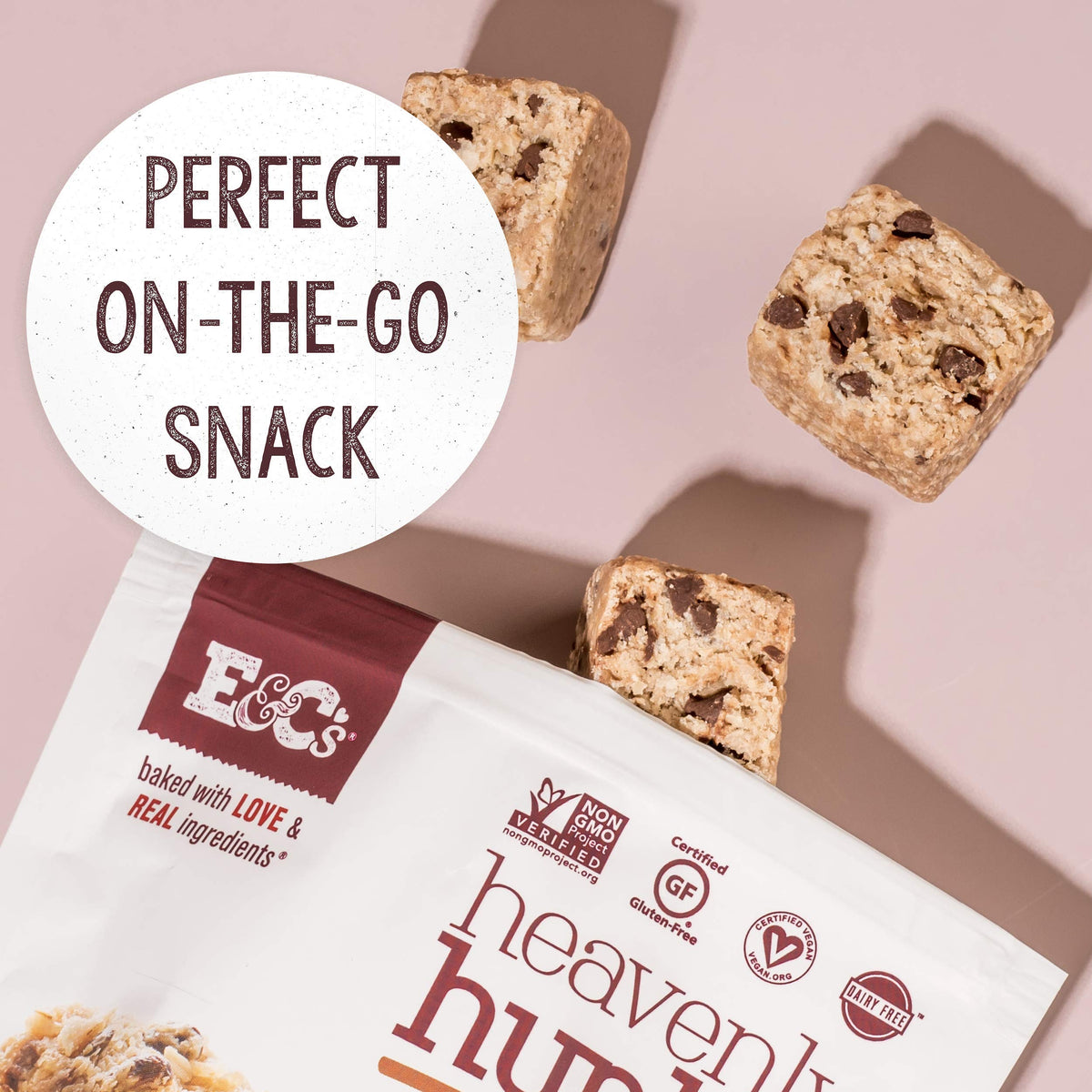 Heavenly Hunks Oatmeal Cookies - On-The-Go Breakfast & Snack Bars (Oatmeal Chocolate Chip, 6 oz bag - 6 Pack) | E&C's Snacks