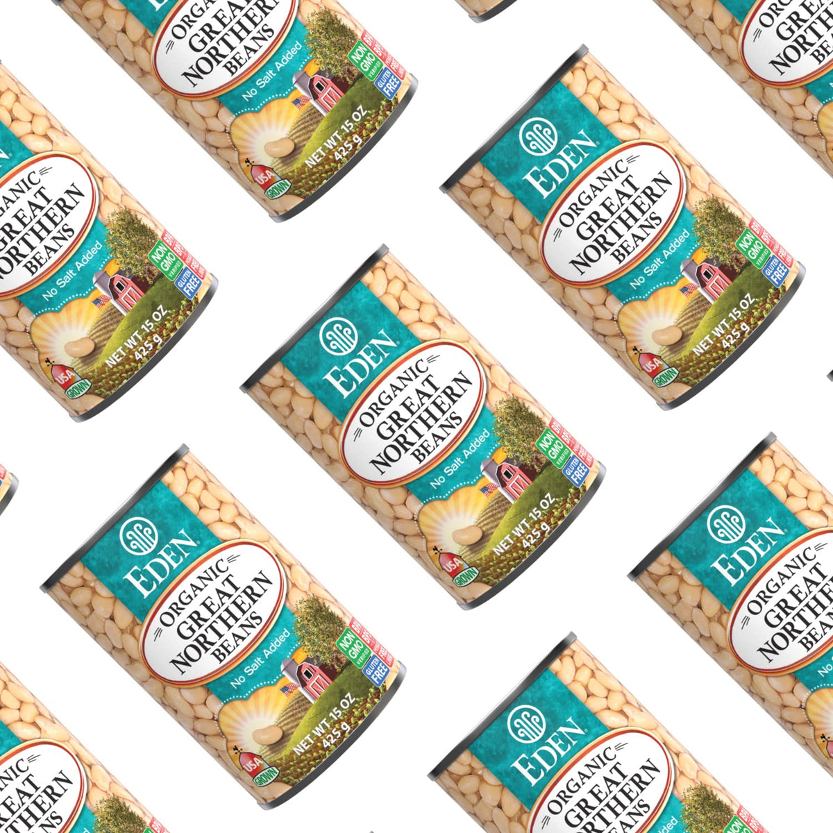 Eden Organic Great Northern Beans – No Salt Added, 15 oz Can (12-Pack) | Gluten Free, Non-GMO, U.S.-Grown