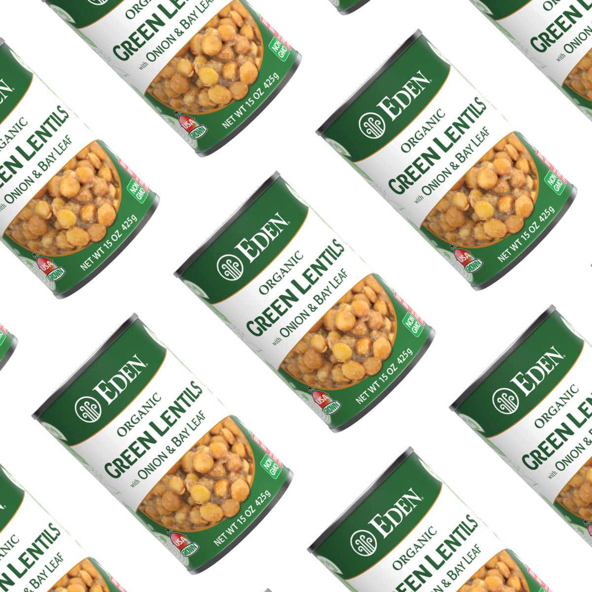 Eden Organic Green Lentils with Onion & Bay Leaf — 15 oz Can, 12-Pack