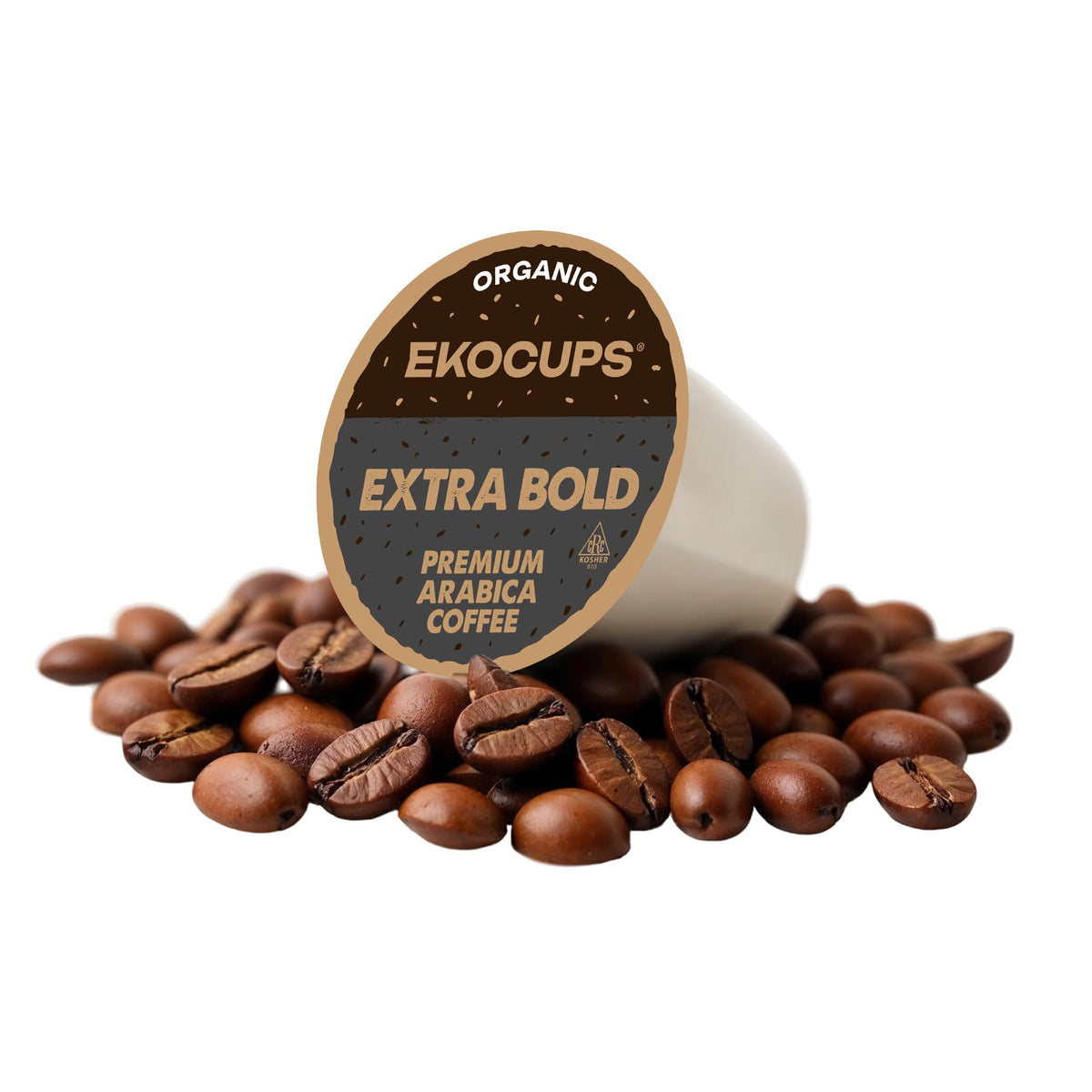 EKOCUPS Organic Extra Bold Roast Coffee Pods – Fair Trade Organic, 30% More Coffee, Recyclable Keurig Pods, 40 Count