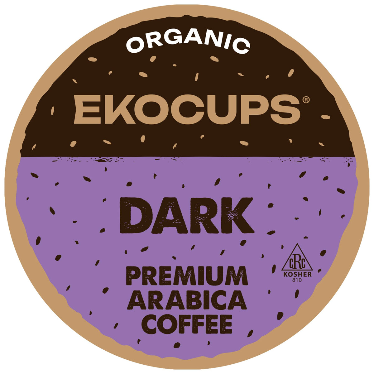 EKOCUPS Organic Dark Roast Coffee Pods - USDA Organic & Fair Trade, Recyclable Keurig Capsules (Box of 40)